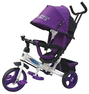 Велосипед детский трехколесный TRIKE PILOT PT3V/2019 колеса ПВХ 10 и 8 дюймов , фиолетовый - фото