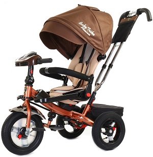 Детский трёхколёсный велосипед Baby Trike Premium New бронзовый - фото