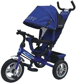 Велосипед детский трехколесный TRIKE PILOT PTA3B надувные колеса 12 и 10 дюймов ,синий - фото