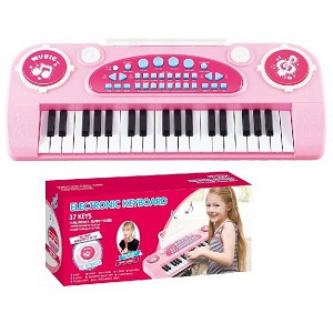 Детский синтезатор .328-03B,  37 клавиш, микрофон, запись. - фото