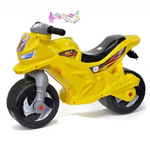 Детский мотоцикл беговел Сузуки Орион 501 музыкальный желтый - фото