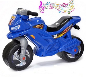 Детский мотоцикл беговел Сузуки Орион 501 музыкальный синий - фото