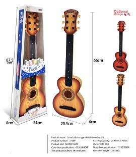 Детский музыкальный инструмент  гитара шестиструнная 77-03F