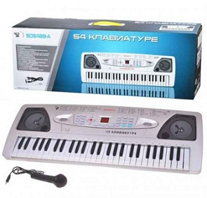Детский синтезатор пианино SD5489-A 54 клавиши от сети и от батареек ви