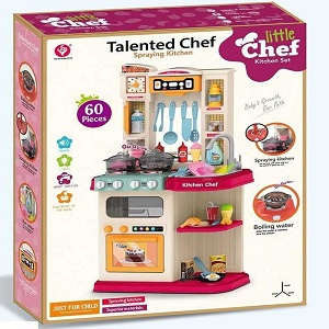  Кухня детская игровая Chef 922-116, 922-115 вода, пар, свет, звук, 60 предметов вд - фото