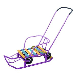 Санки Ника Тимка 5 универсал выдвижные колеса фиолетовые - фото