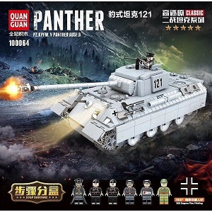 Детский конструктор танк Quanguan 100064 Танк Пантера Panther 990  дет. - фото
