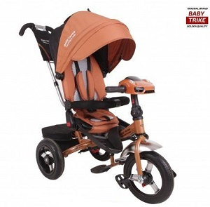 Детский трёхколёсный велосипед Baby Trike Premium Original   бронза - фото