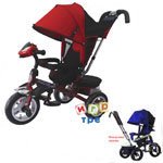 Велосипед детский трехколесный FORMULA 4 FA4 TRIKE красный,с надувными колесами, поворотное сидение, фара, звук - фото