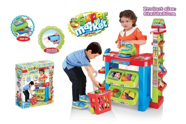 Детский игровой набор супермаркет 008-85 (касса, аксессуары, тележка для покупок) - фото