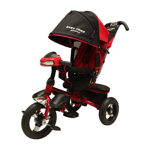 Детский трехколесный велосипед Lexus Trike TL4R Premium красный с надувными колёсами,ФАРОЙ, поворотным сиденьем - фото