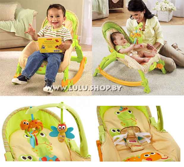 Детский шезлонг- кресло - качалка 2в1 Fisher-Price Newborn-to-Toddler T2518 - фото