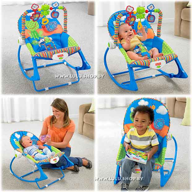 Детский шезлонг- кресло - качалка 2в1 Fisher-Price Infant-to-Toddler Rocker X7033 - фото