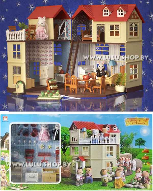 Кукольный домик для зверят с аксессуарами Happy Family 012-10 - фото