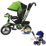 Велосипед детский трехколесный FORMULA 4 FA4 TRIKE зеленый,с надувными колесами, поворотное сидение, фара, звук - фото