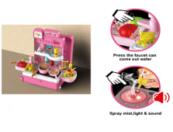 Детская кухня игровая Bowa 8776 P-2, свет, звук в чемоданчике- фото4