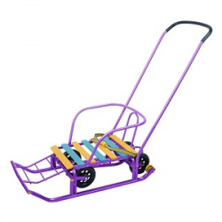Санки Ника Тимка 5 универсал выдвижные колеса фиолетовые- фото