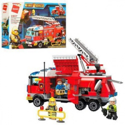  Конструктор Qman  Пожарная служба машина,  366  деталей, арт.,2807, аналог Lego- фото3