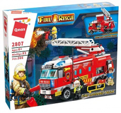  Конструктор Qman  Пожарная служба машина,  366  деталей, арт.,2807, аналог Lego- фото