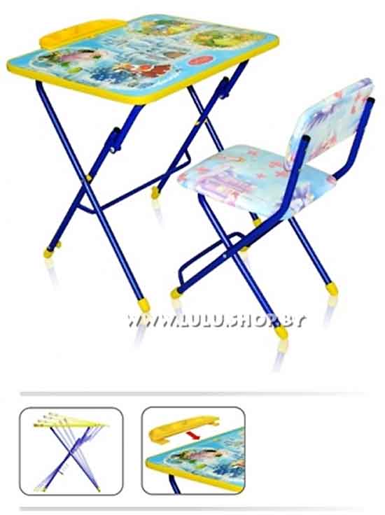 Набор складной детской мебели Ника КУ3 (синий, розовый) - фото