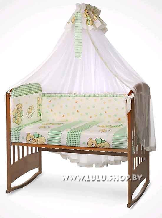 Комплект постельного белья для детской кроватки Регина Лео - 7 предметов, выбор расцветок - фото