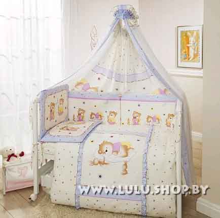Комплект постельного белья для детской кроватки Регина Ника - 7 предметов, выбор расцветок - фото