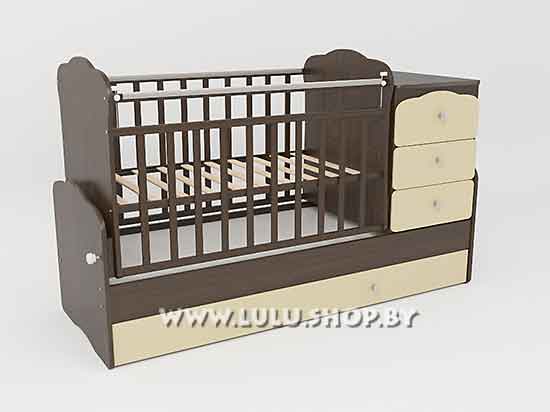 Детская кроватка-трансформер СКВ-9 маятник арт.930038-9, цвет венге - бежевый - фото