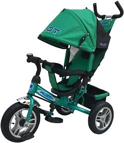 Велосипед детский трехколесный TRIKE PILOT PTA3G надувные колеса 12 и 10 дюймов ,зеленый