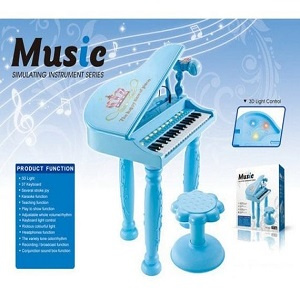   Детское пианино со стульчиком и микрофоном,USB шнур в нaборе, арт.6615B.   д