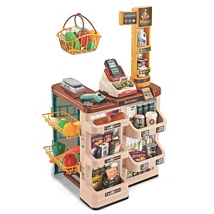Детский игровой магазин супермаркет с корзиной  668-84 свет, звук, (48 предметов), Д - фото