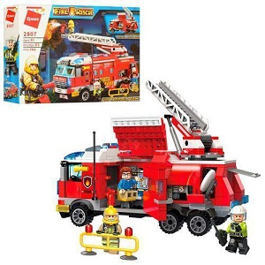  Конструктор Qman  Пожарная служба машина,  366  деталей, арт.,2807, аналог Lego - фото3