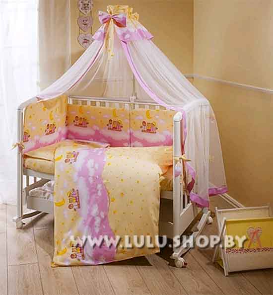 Комплект постельного белья для детской кроватки Регина Аманда - 7 предметов, выбор расцветок
