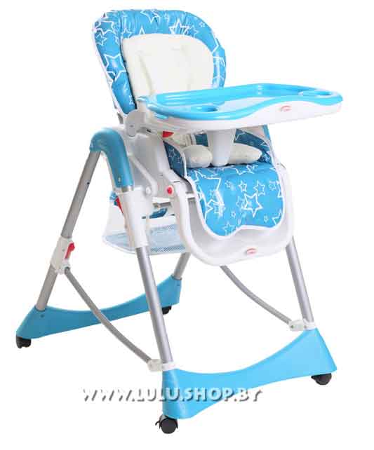 Детский стульчик для кормления с корзиной S-LINE Polly - синий